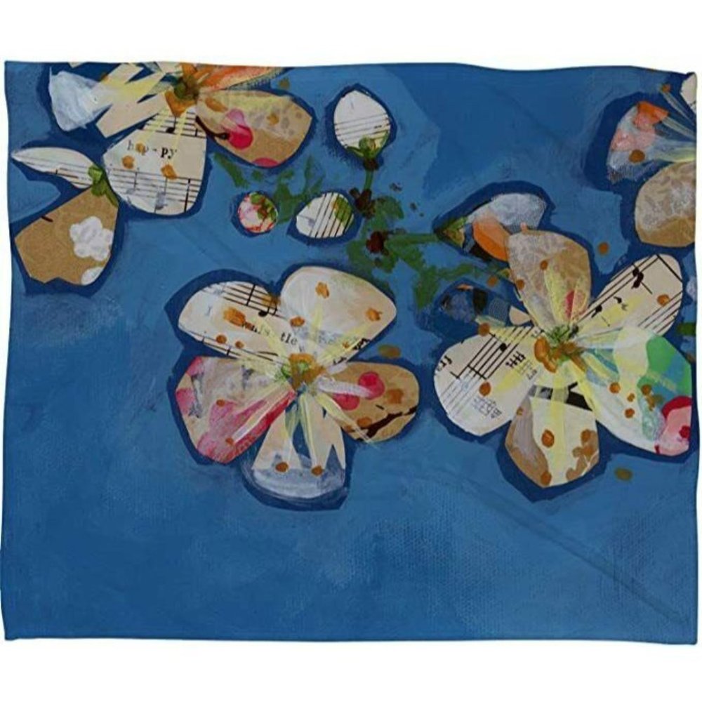 DENY Designs Fleece Throw Blanket 60 x 80 Inch Land Of Lulu Apple Blossoms 2